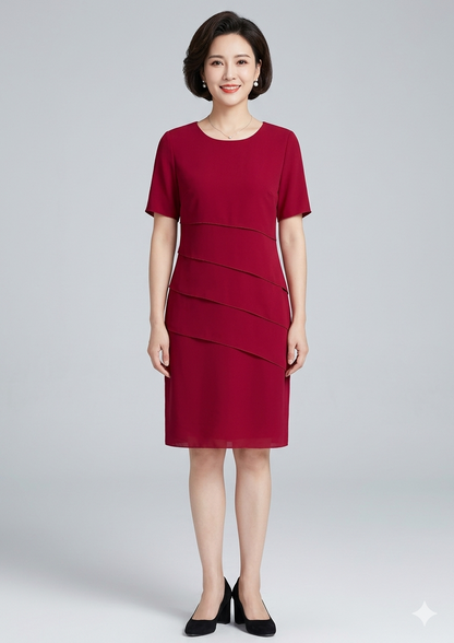 Marta | Vestido elegante para mujer con diseño de capas frontales
