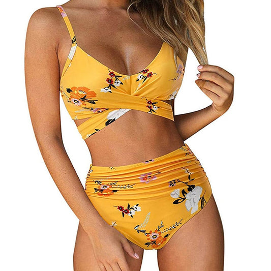 Rosalina | Bikini para mujer con talle alto y estampado floral