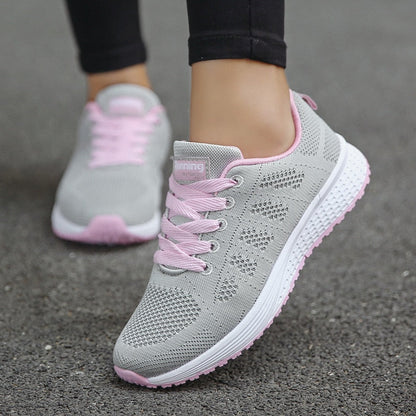 Blanca | Zapatillas ortopédicas con malla transpirable y cordones