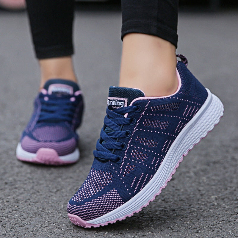 Blanca | Zapatillas ortopédicas con malla transpirable y cordones