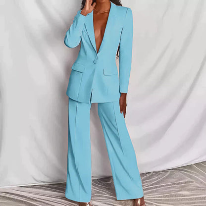 Isandra | Zweiteiliges Damenoutfit mit Blazer und weit geschnittenen Hosen | Schick