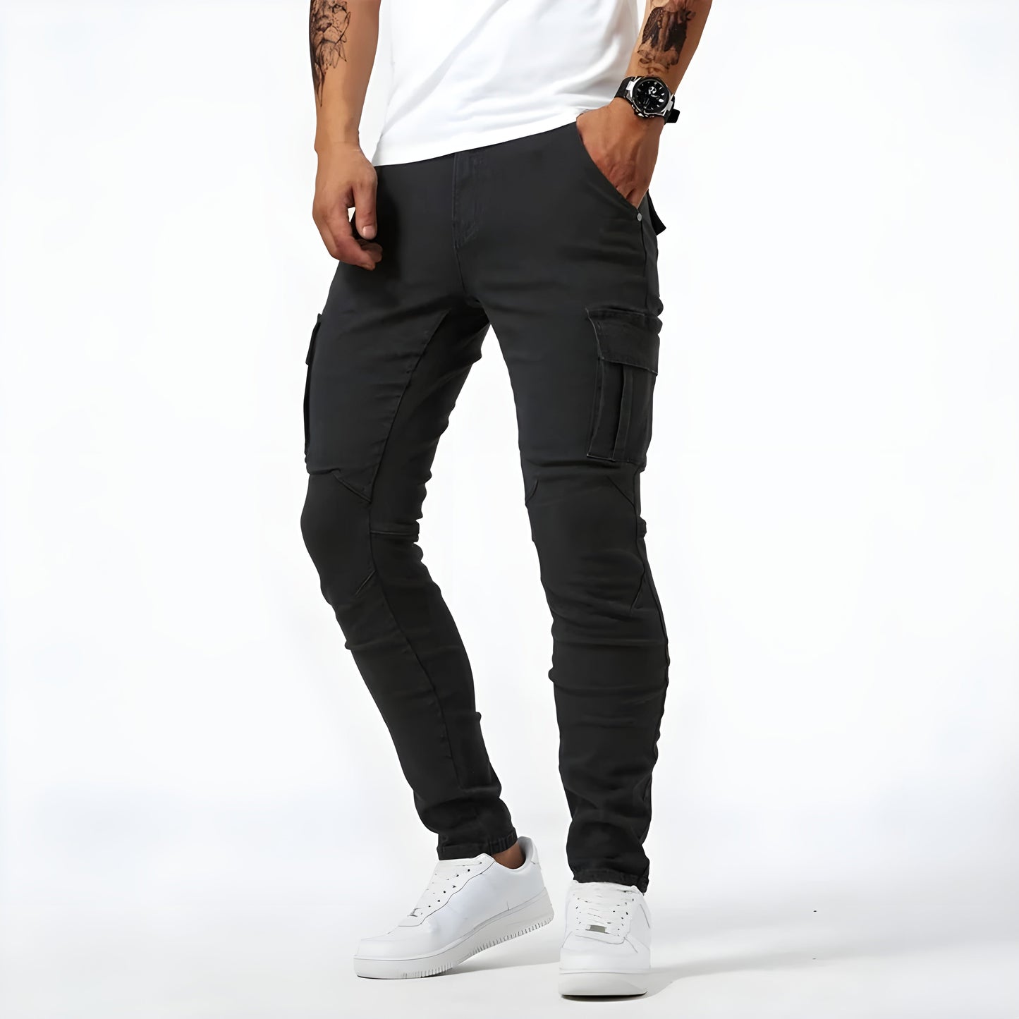 Roque | Pantalón cargo slim multibolsillos para hombre de invierno