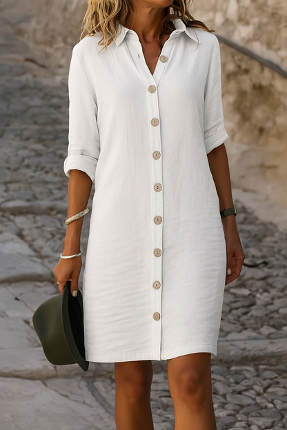 Jesusa | Vestido Camisero Elegante de Primavera para Mujer con Botones