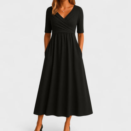 Danira | Vestido midi para mujer con escote en V