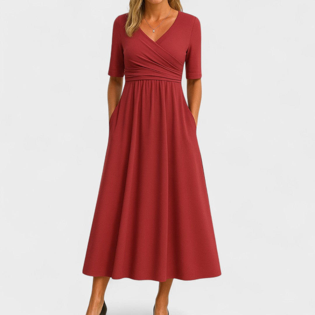 Danira | Vestido midi para mujer con escote en V