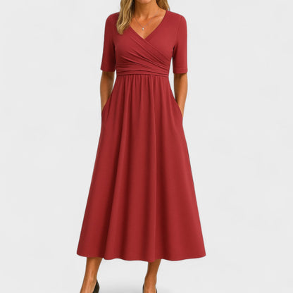 Danira | Vestido midi para mujer con escote en V