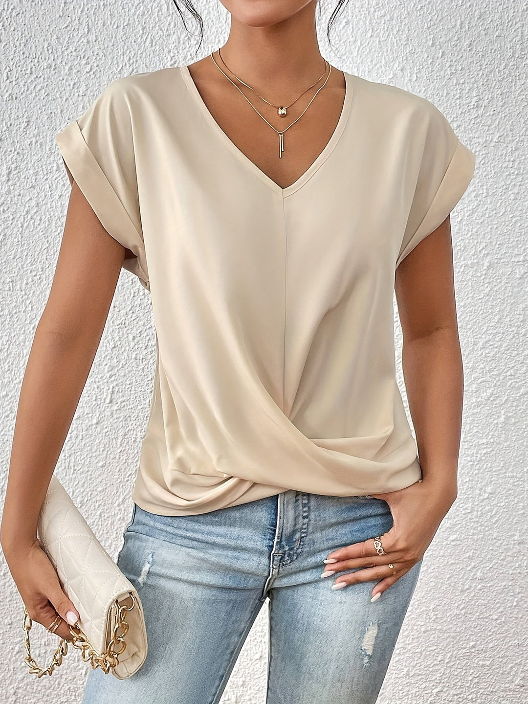 Rut | Top con nudo frontal y escote en V para mujer