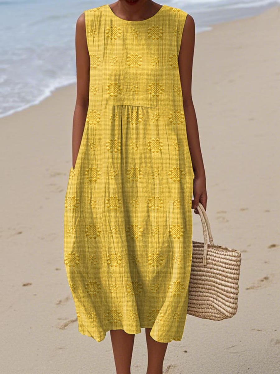 Orlena | Vestido maxi de verano sin mangas con bordados