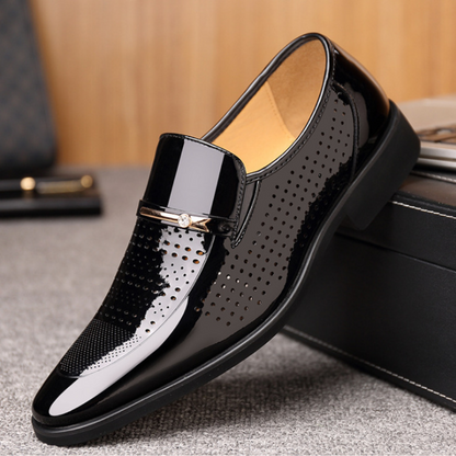 Kalem | Mocasines elegantes para hombre sin cordones con acabado brillante