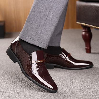Kalem | Mocasines elegantes para hombre sin cordones con acabado brillante