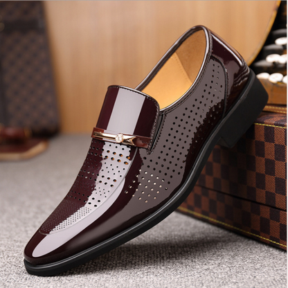 Kalem | Mocasines elegantes para hombre sin cordones con acabado brillante