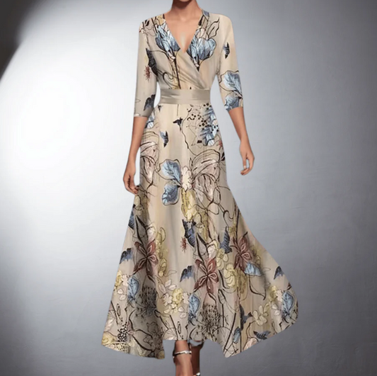 Camila | Vestido maxi con estampado floral y elegante