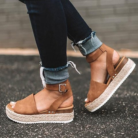 Amelia | Sandalias de mujer de primavera con plataforma y hebilla