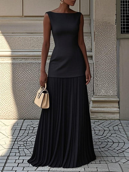Maribella | Vestido Sin Mangas Con Pliegues Para Mujer | Elegante