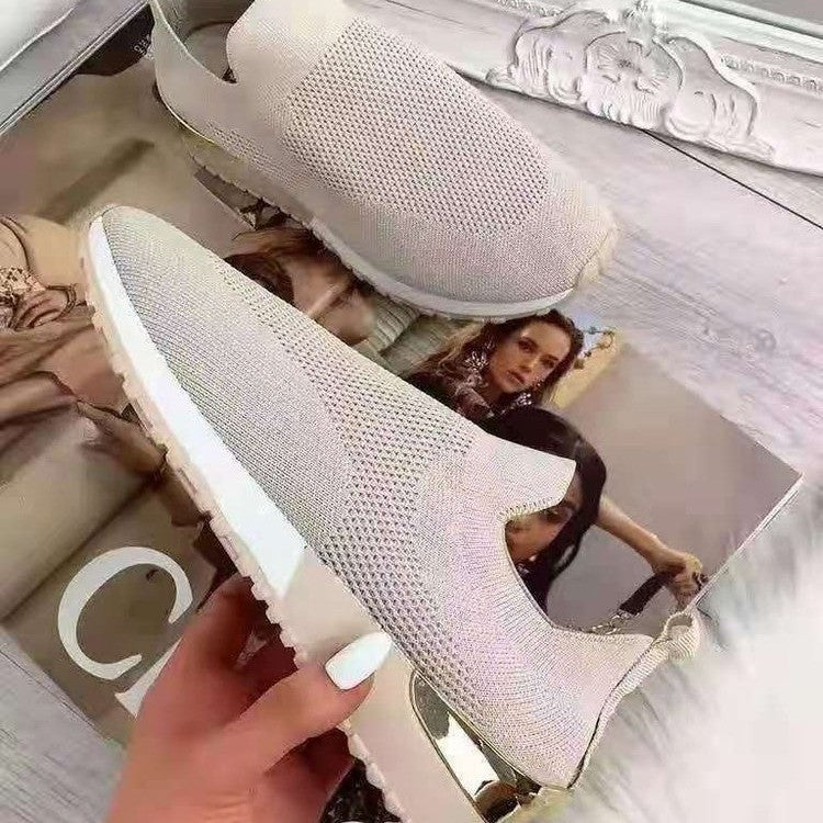 Zuleyka | Zapatillas de punto sin cordones para mujer con suela acolchada | Flexibles