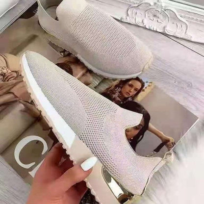Zuleyka | Zapatillas de punto sin cordones para mujer con suela acolchada | Flexibles