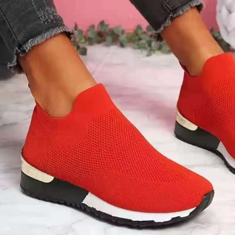 Zuleyka | Zapatillas de punto sin cordones para mujer con suela acolchada | Flexibles