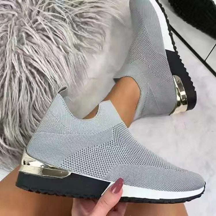 Zuleyka | Zapatillas de punto sin cordones para mujer con suela acolchada | Flexibles