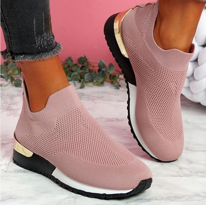 Zuleyka | Zapatillas de punto sin cordones para mujer con suela acolchada | Flexibles