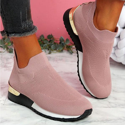 Zuleyka | Zapatillas de punto sin cordones para mujer con suela acolchada | Flexibles
