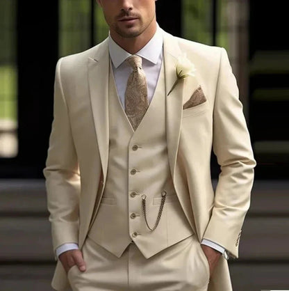 Eduardo | Traje para hombre de tres piezas con chaqueta y pantalón clásico