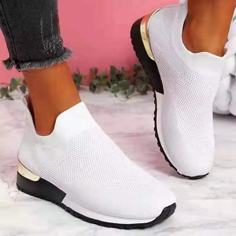 Zuleyka | Zapatillas de punto sin cordones para mujer con suela acolchada | Flexibles