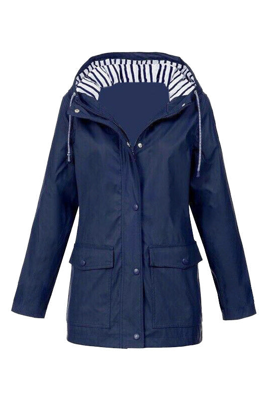Susana | Chaqueta impermeable con capucha y bolsillos