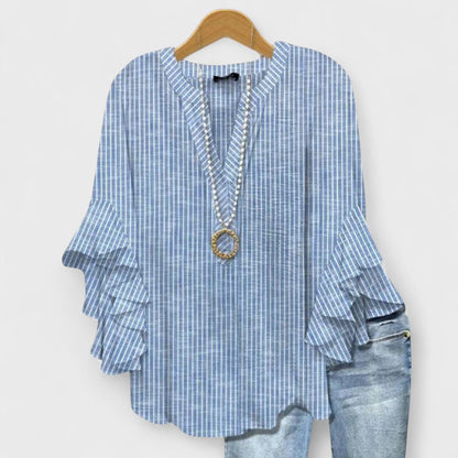 Selia | Blusa Floral con Manga Acampanada y Corte Suelto para Mujer
