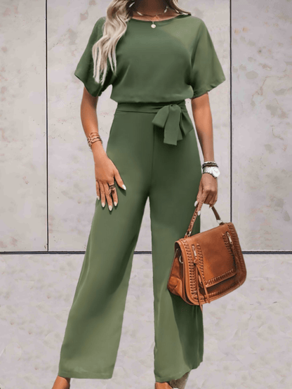 Abril | Conjunto dos piezas para mujer con manga corta y pantalón ancho