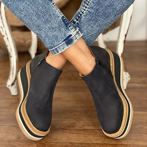 Ciriela | Botas impermeables para mujer con cremallera lateral y suela gruesa | Resistentes