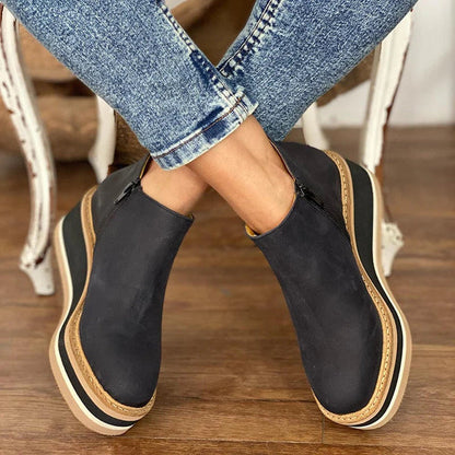 Ciriela | Botas impermeables para mujer con cremallera lateral y suela gruesa | Resistentes