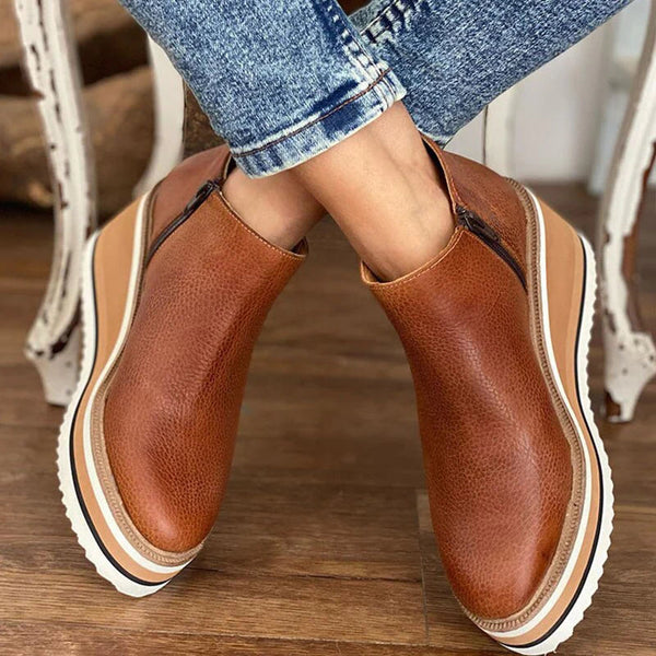 Ciriela | Botas impermeables para mujer con cremallera lateral y suela gruesa | Resistentes