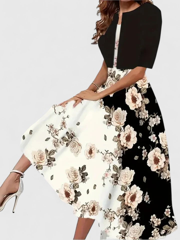 Azucena | Robe midi élégante à imprimé floral