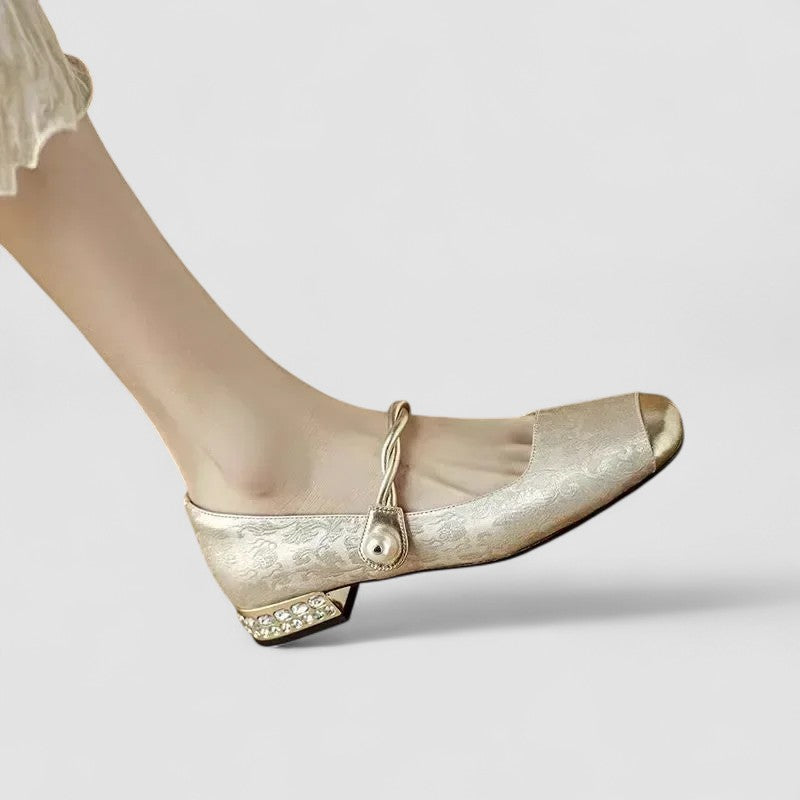 Nina | Zapatos bailarinas de primavera con tira de perlas para mujer