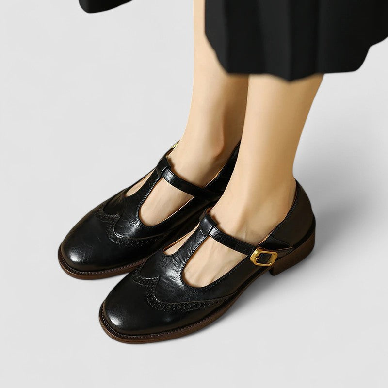 Lola | Zapatos merceditas de primavera con hebilla y tacón bajo para mujer