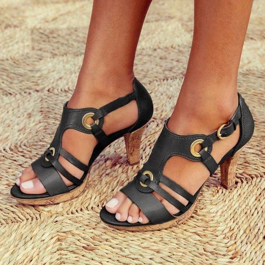 Candela | Sandalias de tacón con estilo y cómodas con tiras abiertas