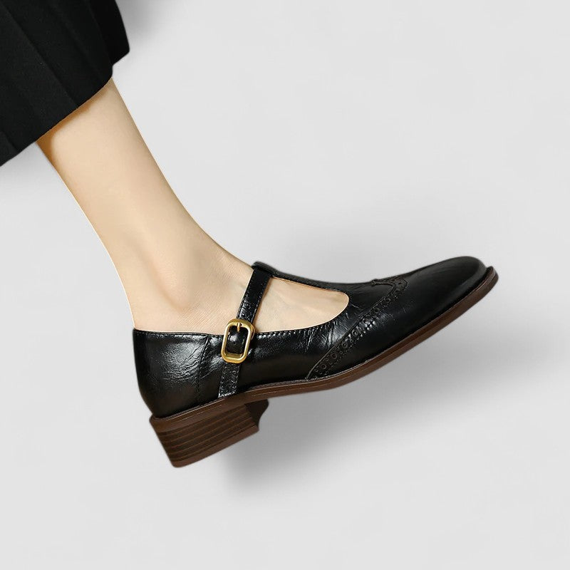 Lola | Zapatos merceditas de primavera con hebilla y tacón bajo para mujer