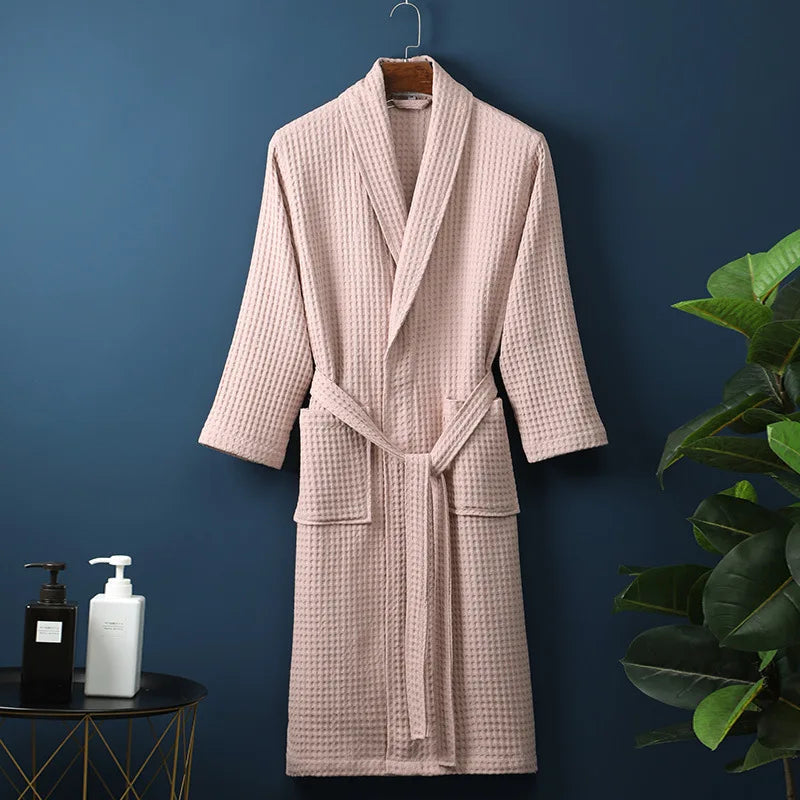 Alveris | Bata cómoda de primavera tipo waffle para mujer