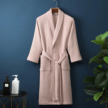 Alveris | Bata cómoda de primavera tipo waffle para mujer