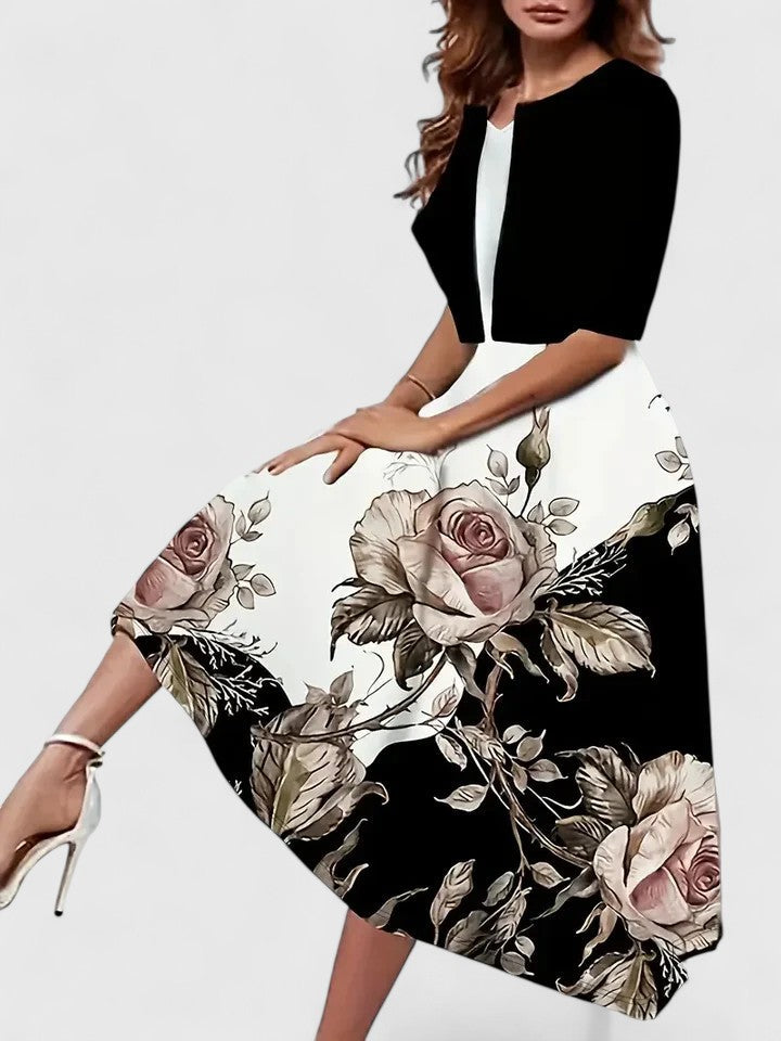 Azucena | Robe midi élégante à imprimé floral