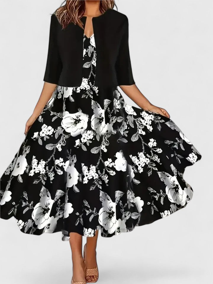 Azucena | Robe midi élégante à imprimé floral