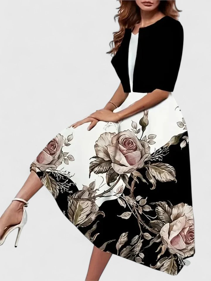 Azucena | Robe midi élégante à imprimé floral