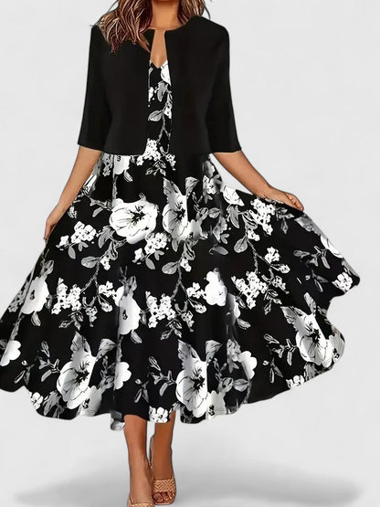 Azucena | Robe midi élégante à imprimé floral