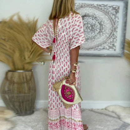 Nerisa| Sukienka maxi z nadrukiem i stylem boho