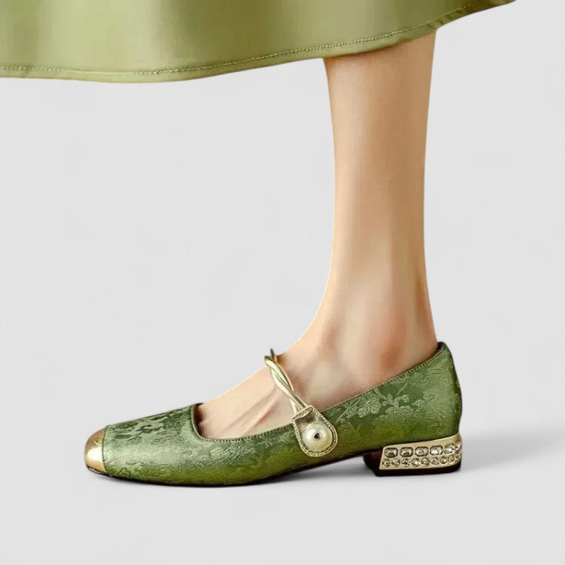 Nina | Zapatos bailarinas de primavera con tira de perlas para mujer