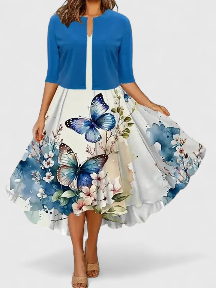 Azucena | Robe midi élégante à imprimé floral