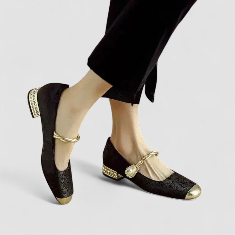 Nina | Zapatos bailarinas de primavera con tira de perlas para mujer