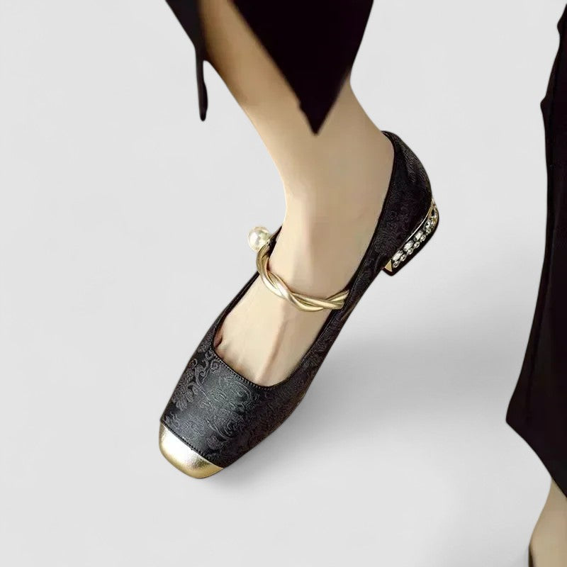 Nina | Zapatos bailarinas de primavera con tira de perlas para mujer