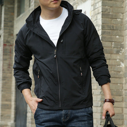 David | Chaqueta ligera para hombre con cuello alto y cremallera