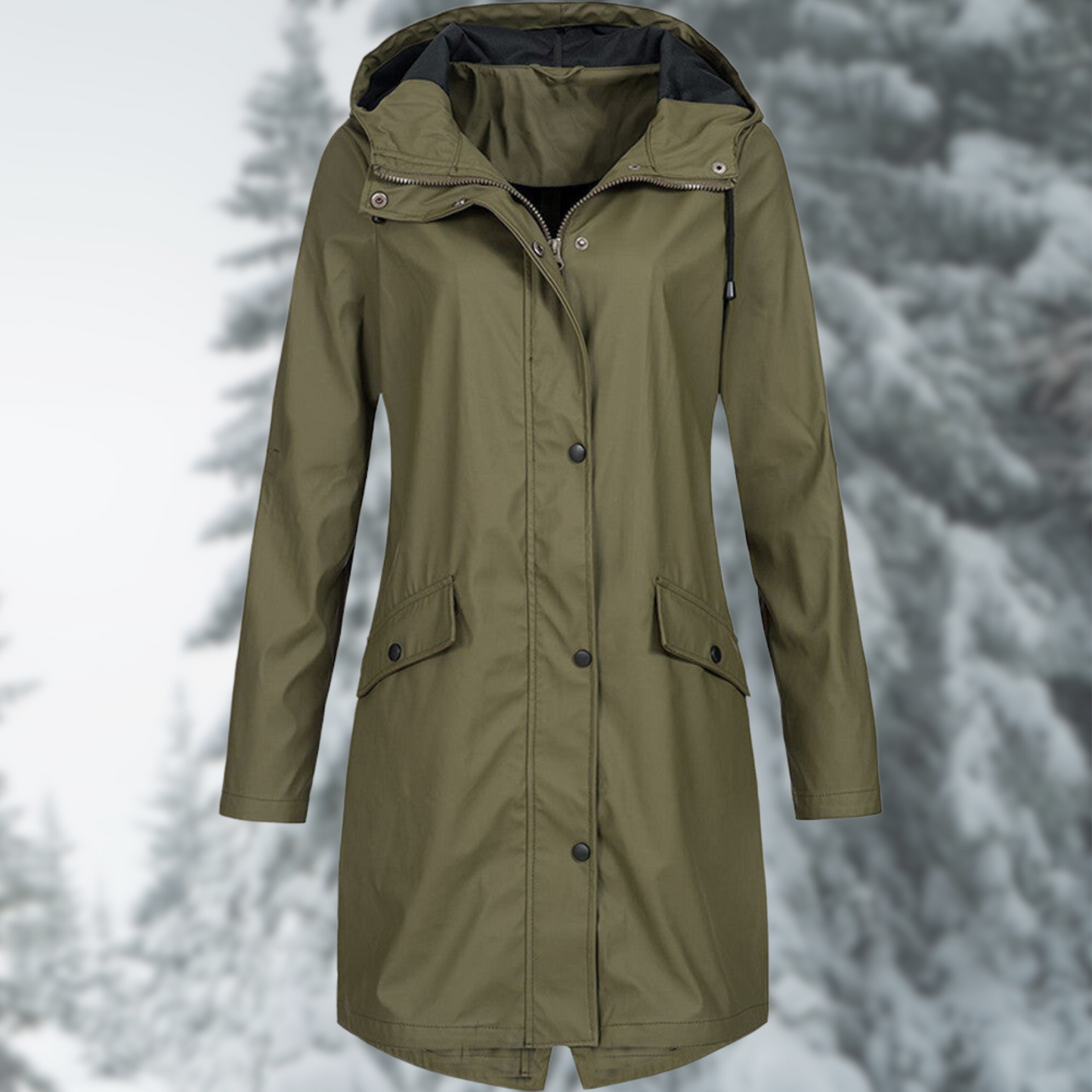 Esther | Chaqueta impermeable con capucha y bolsillos
